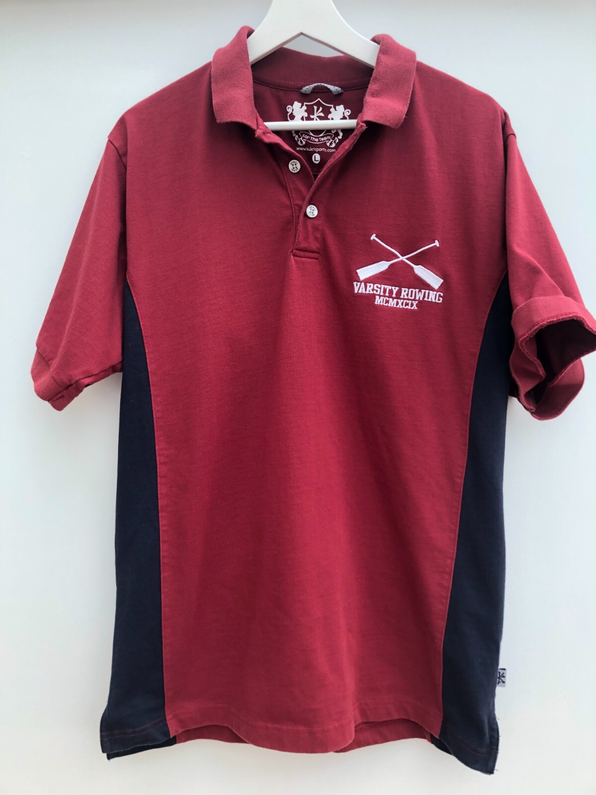 FILA Polo canottaggio Kukri Varsity rossa manica corta #99 uomo grande L