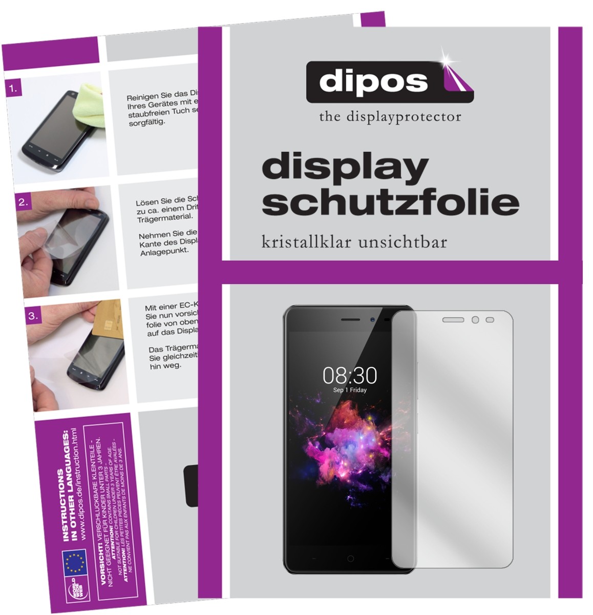Dipos 6x Pellicola Protettiva In Cristallo Per TP-Link Neffos C9A - Protezione Schermo HD Anti Graffio, Made In Germany (Senza Bolle) - 2