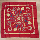 J. McLaughlin Silk Red Equestrian Scarf Shawl Wrap