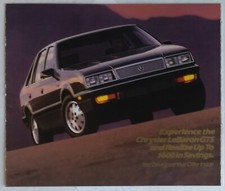 Vintage 1986 Chrysler Lebaron GTS Full Color Original Brochure 323