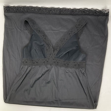 Vtg Vassarette Black Sz 34L 85 Lace Trim Underneath it All Full Slip Lace Adj