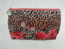 Estee Lauder Cosmetic Travel Bag Makeup Pouch Leopard Print, Butterfly  Roses