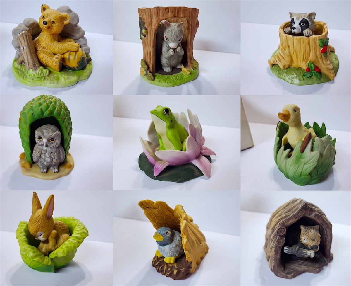 9 Pc. Lot 1984 FRANKLIN PORCELAIN Jacqueline Smith Woodland