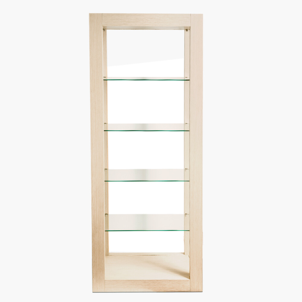 Meuble colonne de salle de bain transparent pour routine zen