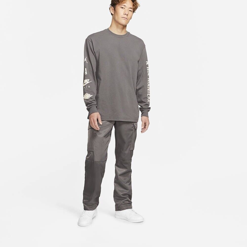 Nike Jordan x A Ma Maniere Long Sleeve T Shirt Grey CV3448-292 Men’s Size  Small