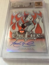 2014 Aaron Nola Auto 8/25 Orange Leaf Valiant On Fire BGS9 Pristine 10 Auto