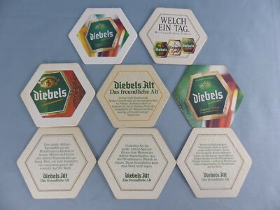 Lot of 8 different DIEBELS ALT beer mats bierviltje beer deck A61