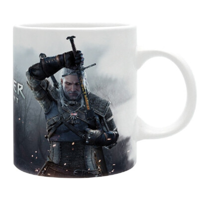 Witcher - Tasse Geralt von Riva - Kaffeebecher Wild Hunt Logo Mug - Geschenkbox