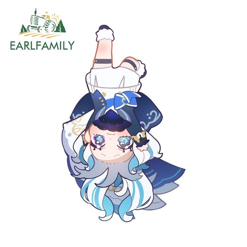 EARLFAMILY 5.1" Funny Anime Girl Chibi Cartoon Car Decals Auto Body Stickers - Picture 2 of 3