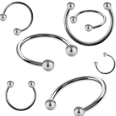 6MM-14MM HUFEISEN PIERCING SEPTUM HELIX NIPPEL OHR NOSE HORSESHOE NASENPIERCING
