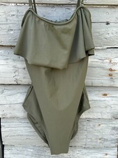 Old Navy Women's Size Medium One Piece Bathing Suite Ruffle Square Hunter Pines