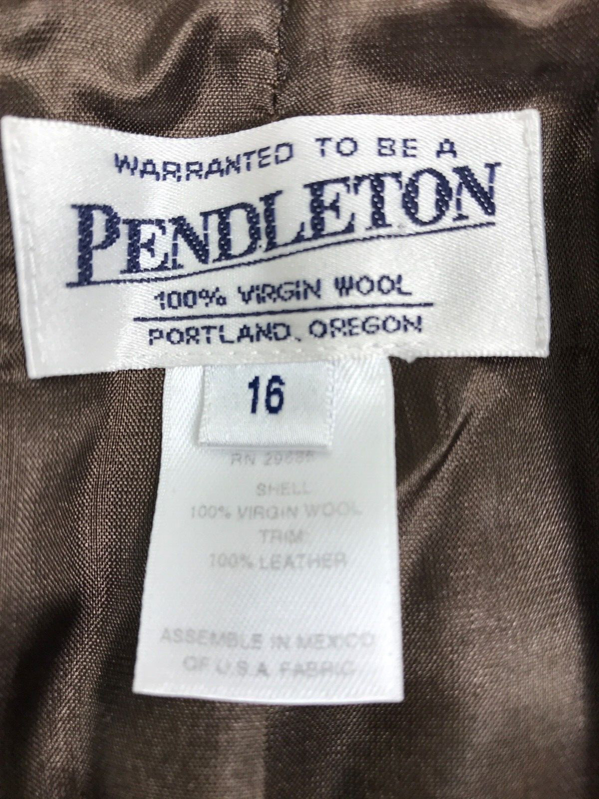 Womens Pendleton Jacket 16 Brown Wool Button Up C… - image 8