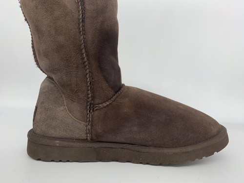 UGG Australia 5825 Womens Size 8 Classic Mid Calf Suede Brown Sheepskin Boots - Picture 5 of 10