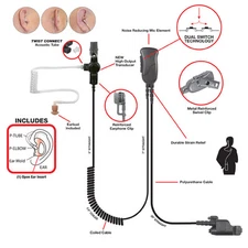 Pryme Mirage SPM-1333 Earpiece Mic for Baofeng BF A58 BF-9700 Two-Way Radios