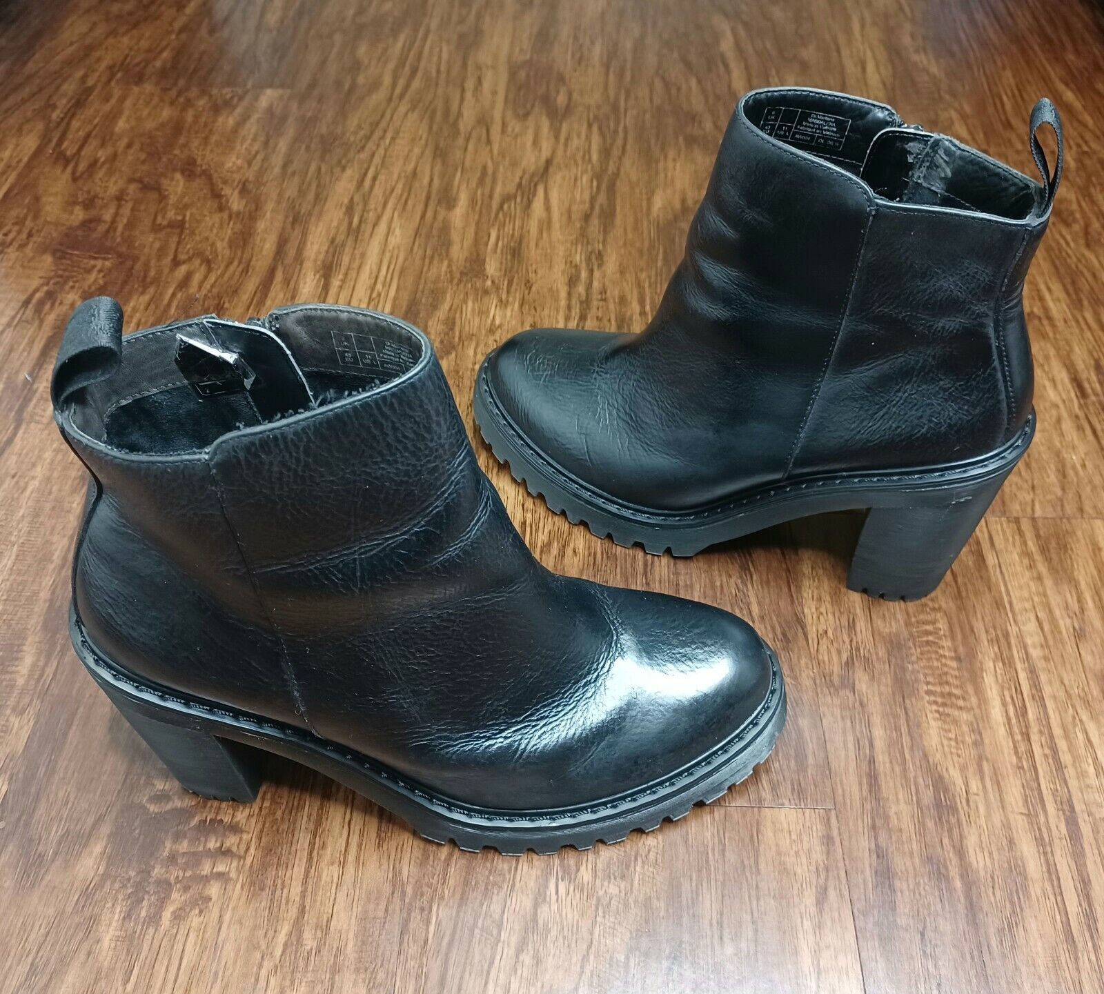 Dr Martens Magdalena Leather High-Heeled Side-Zip Chelsea Boots - Black -  Size11