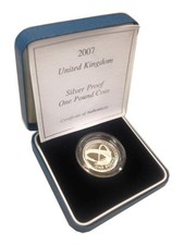 SILVER PROOF £1 ONE POUND COINS CHOICE OF YEAR 1983 TO 2015 WITH COA
