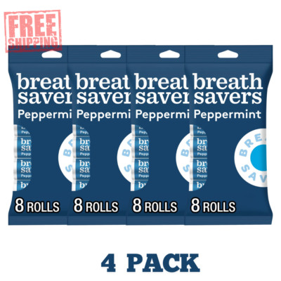 Breath Savers Peppermint Flavored Sugar Free Breath Mints, 8 Count (4 Pack)