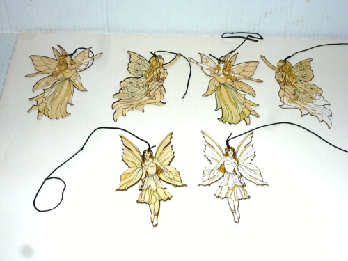 Vintage Fairy Nymph Wind Chimes Lot of 6 pieces- Metal NICE! - Afbeelding 1 van 4