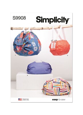 Simplicity 9908 VERSCHIEDENE TASCHEN Simplicity Schnittmuster leicht flach zu falten