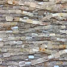 Golden Rutilated Quartz Smooth Rectangle Semi Precious Stone Q40 Beads Per Pkg