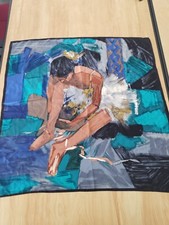 Vintage Square Scarf 33  x 34" Polyester Or Silk Contemporary Ballerina Ballet