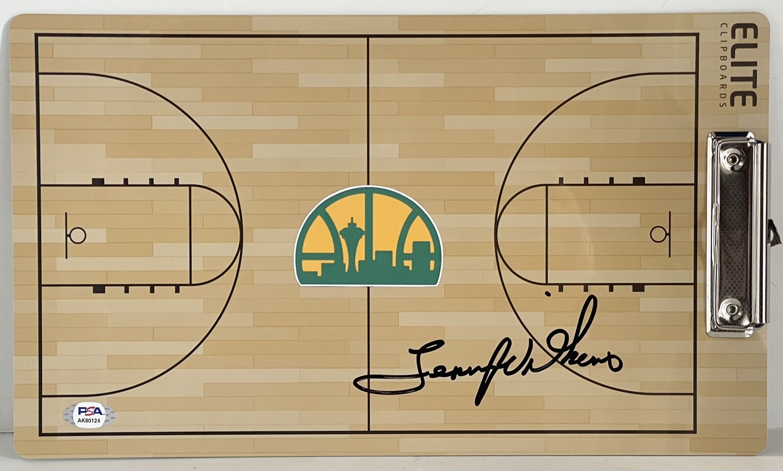 Lenny Wilkens Autographed Signed Seattle Supersonics Coaches Clipboard PSA/DNA 