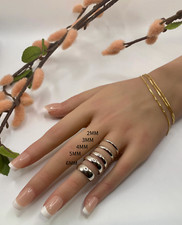 10K Solid White Gold 2mm 3mm 4mm 5mm 6mm 8m Men's Women's Wedding Band Ring