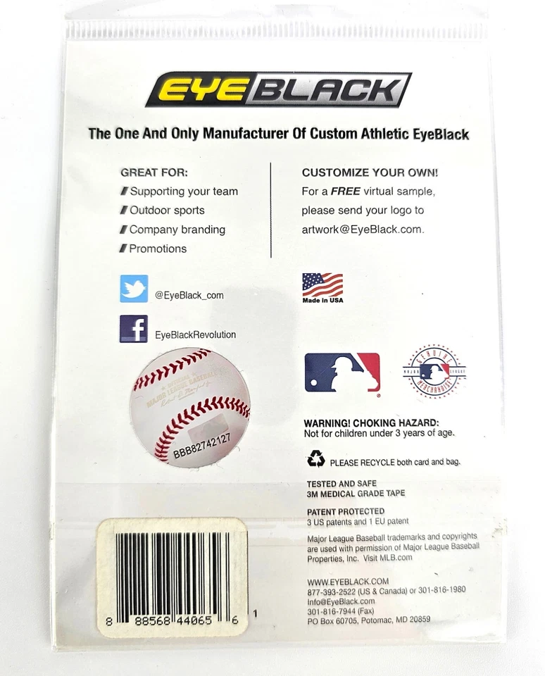 8 Seattle Mariners MLB Baseball - Eye Black Strip Packs, Face Decals Tattoos Lot - Image 3 of 3