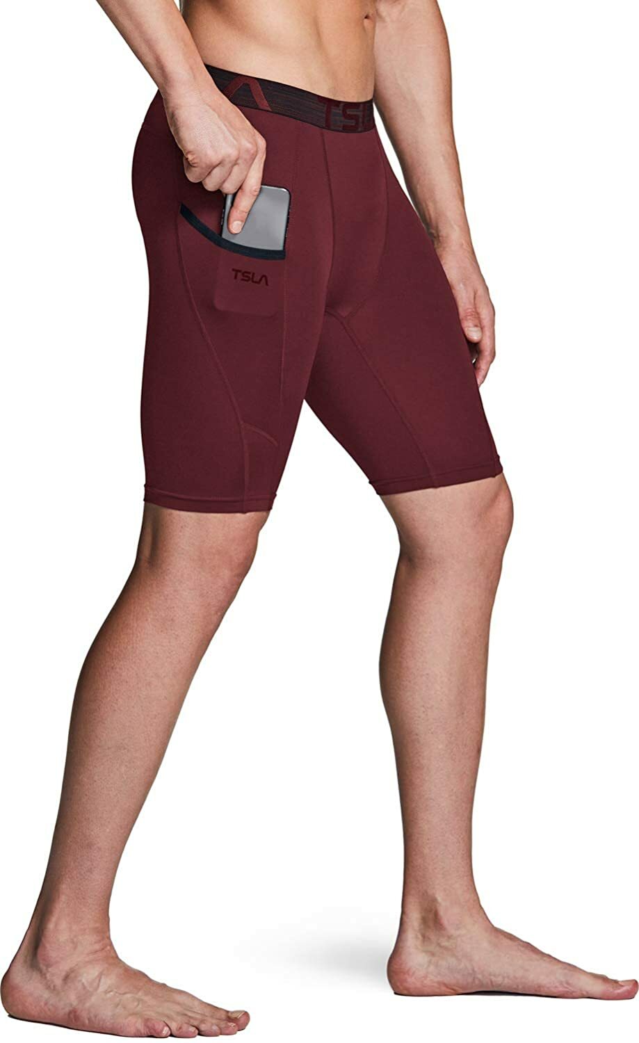 TSLA 1, 2 or 3 Pack Men's Athletic Compression Shorts, Sports