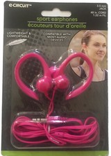 Sport Earphones Ear Buds Pink Comfortable 3.5mm Jack 4-ft Cord For Smartphones