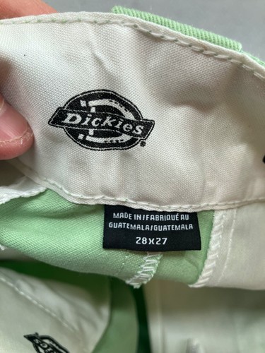 Dickies 874 Original Fit Pants Mens 28X27 Green Chino Preppy Painter Raw Cuff - Picture 12 of 23