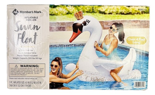 Member's Mark SWAN Novelty Ride-On Pool Float Swan pool floaty UPTO 200lbs 90kgs