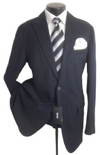 New 525 Hugo Boss Black Rep Striped 2Button Cotton Blend coat Jacket 44L
