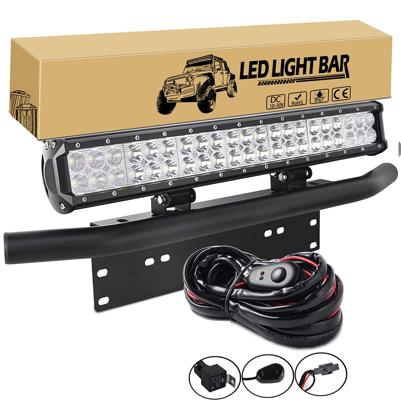 Barre LED 50cm pour corriger le manque de visibilité de nuit avec support universel 58cm