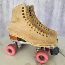 Riedell Size 8 Tan Suede Roller Skates Sure Grip Super X 6R MEN'S