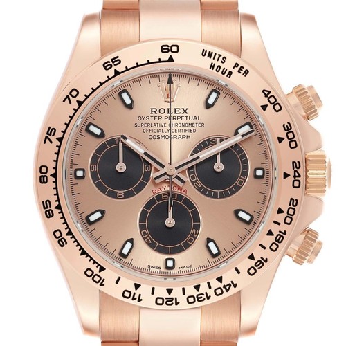 Rolex Daytona Cosmograph Pink Dial Rose Gold Mens Watch 116505 Box Card