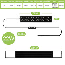 75-90CM Fish Tank Dimmable Iighting LED Light Aquarium Plant Growth Iight with T