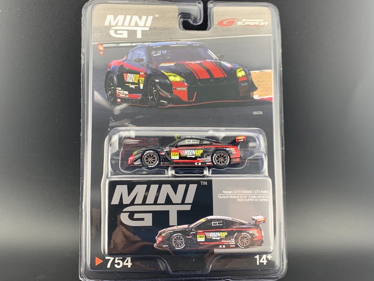 MINI GT Nissan GT-R NISMO GT3 #360 RUNUP RIVAUX GT-R TOMEI SPORTS