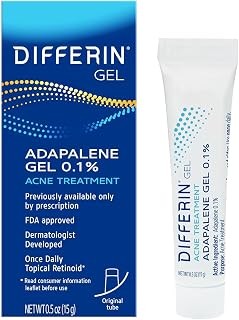 Differin Acne Treatment Gel, 30 Day Supply, Retinoid Treatment for Face with 0.1