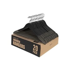 Black Wooden Hangers 20 Pack   Luxury Non Slip Lotus Wood Clothes Hangers with