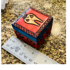 Handmade Wooden Tooth Fairy Box Red Blue Yellow Decorative Small Storage