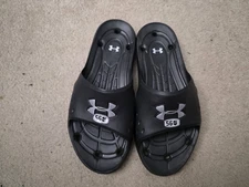 Pro Stock Los Angeles Kings Under Armour Shower Slides Kurtis MacDermid RARE