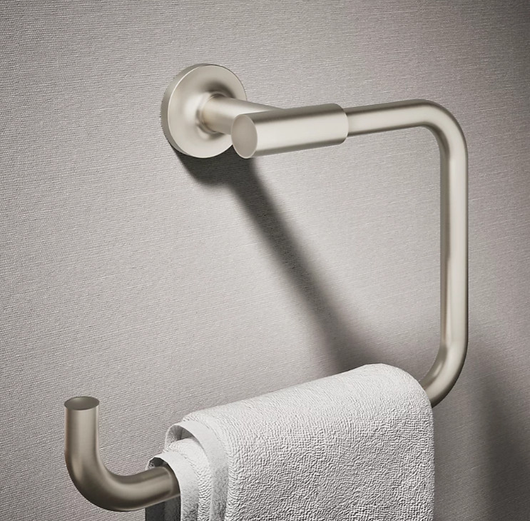 New Kohler Purist K-14441-BN Wall Mounted Towel Ring, Vibran