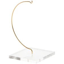 Plymor Wire Ornament Hanger Display with 4" Clear Acrylic Square Base, 7" H