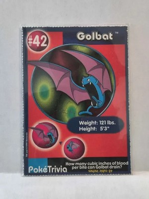 1999 Burger King Poketrivia Card #42 Golbat