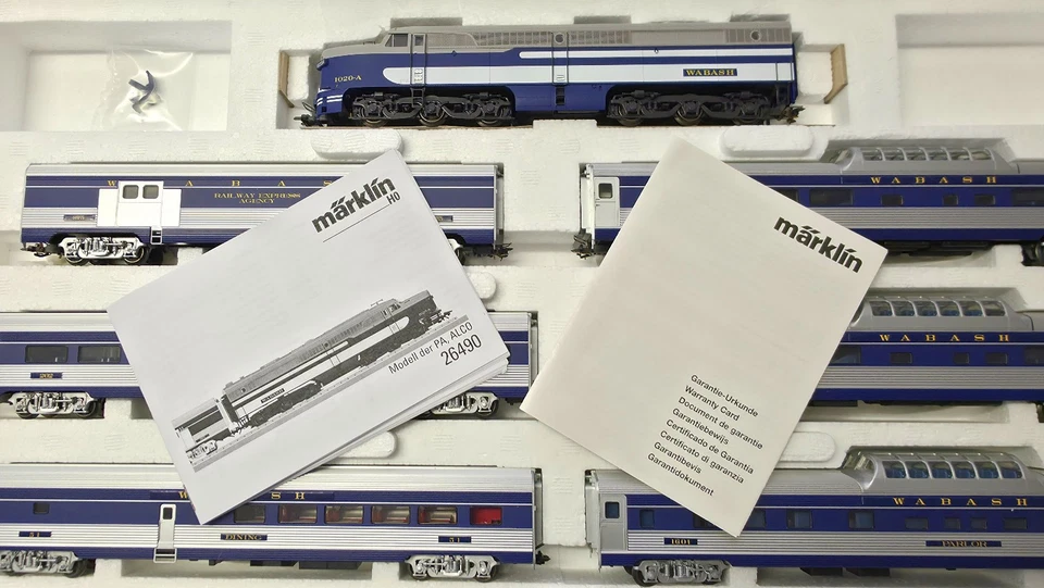 Märklin H0 26490 LIMITIERT ! US Reisezug "Blue Bird" WABASH - NEUWERTIG & OVP - Bild 3 von 4