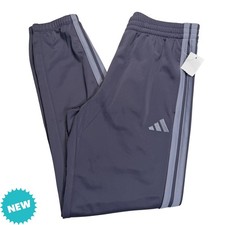 Adidas Joggers Girls Size Large 14 Purple 3 Stripes Elastic Waist Drawstring NEW