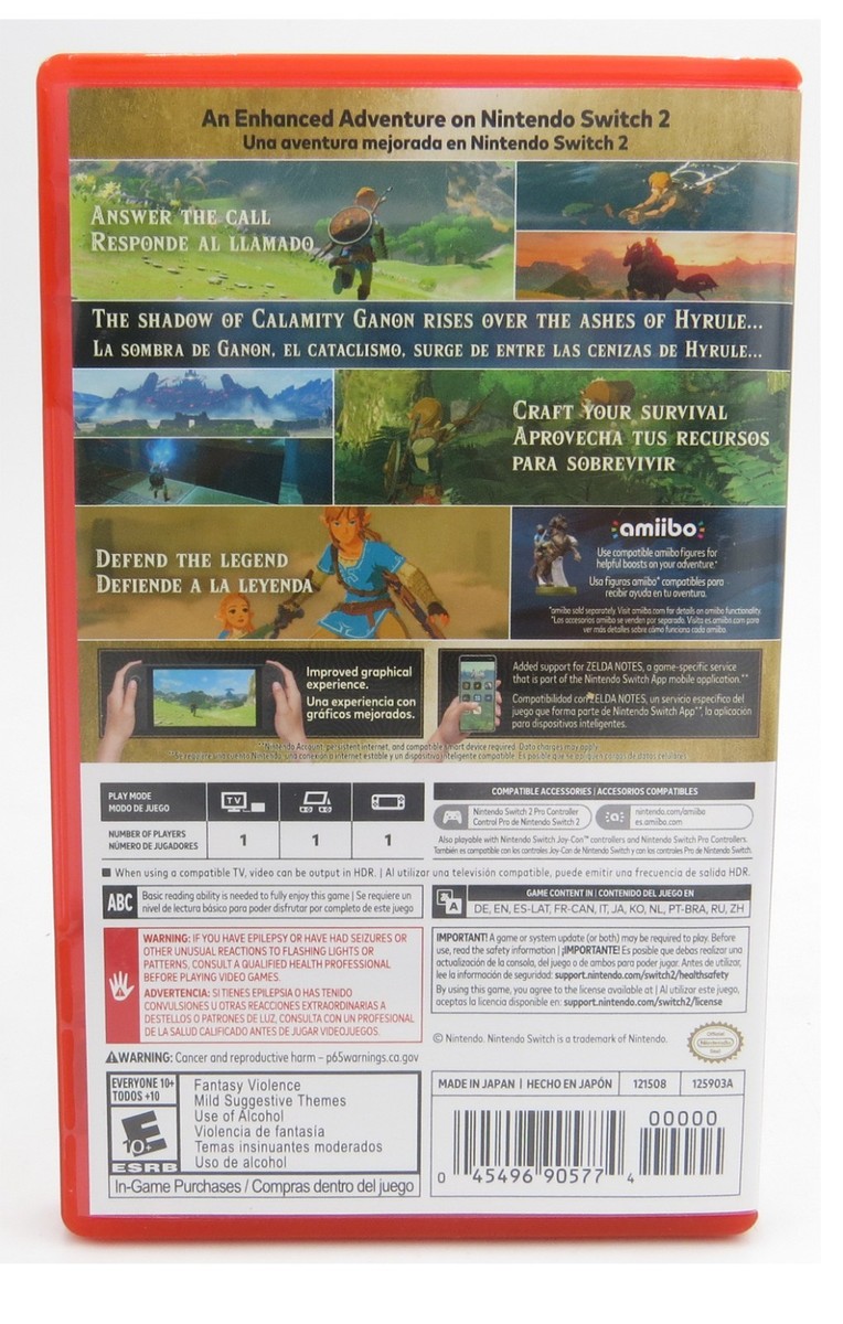 The Legend Of Zelda: Breath Of The Wild - Nintendo Switch 2