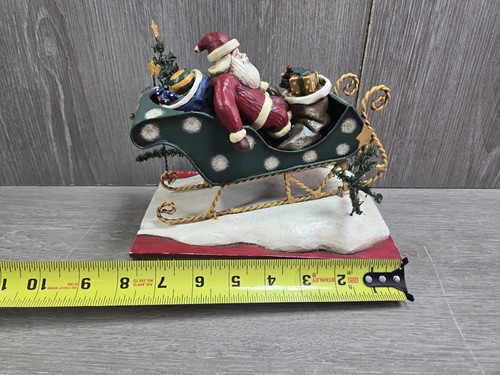Warren Kimble 2003 Weihnachten Santa auf Schlitten Volkskunst Statue Figur - Bild 18 von 20
