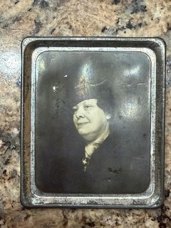 Vintage Photomatic Metal Frame Photo Old Woman New York City 1938